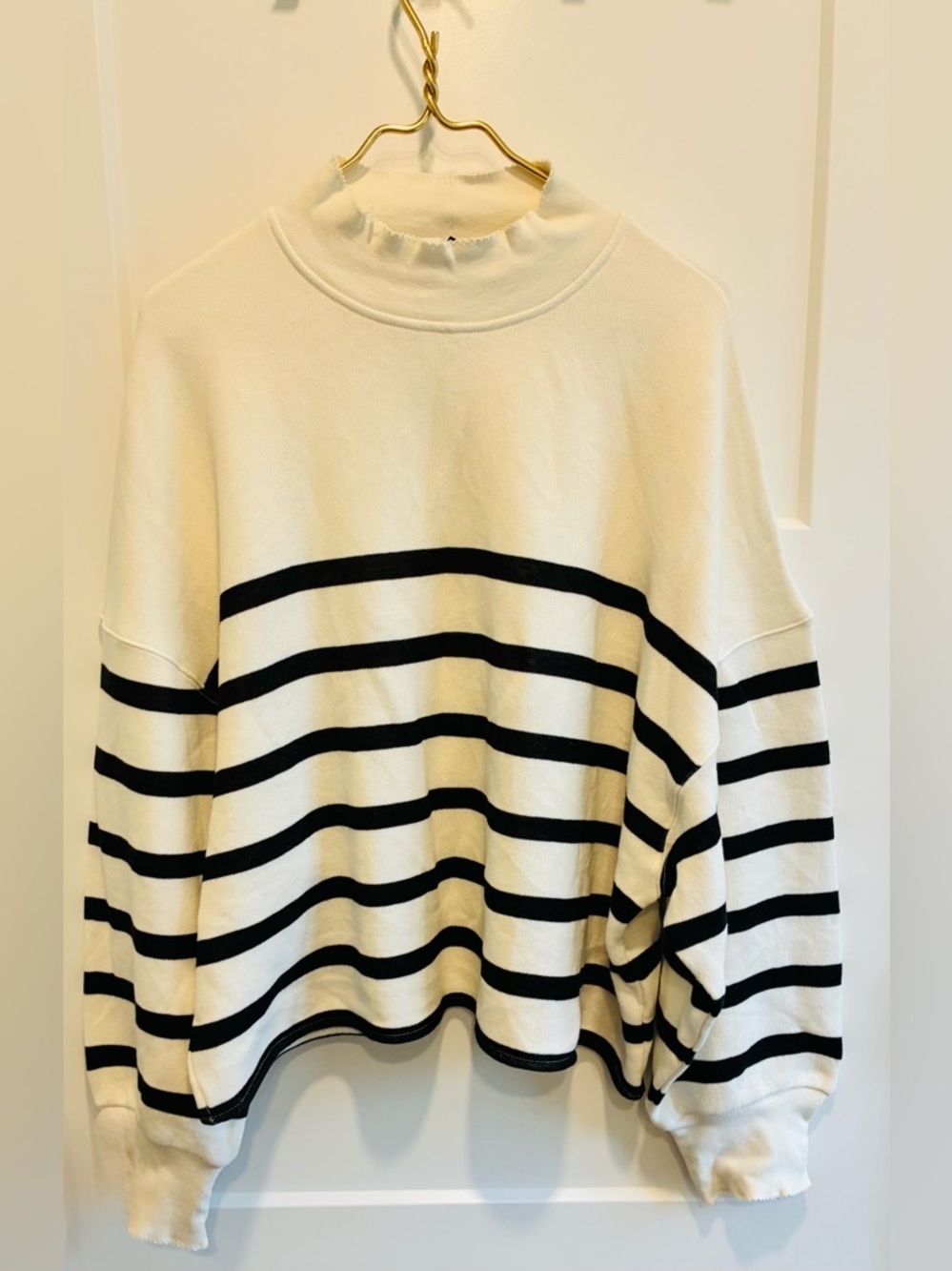 J.CREW Heritage terry mockneck sweatshirt in stripe 2X - Picture 4 of 11